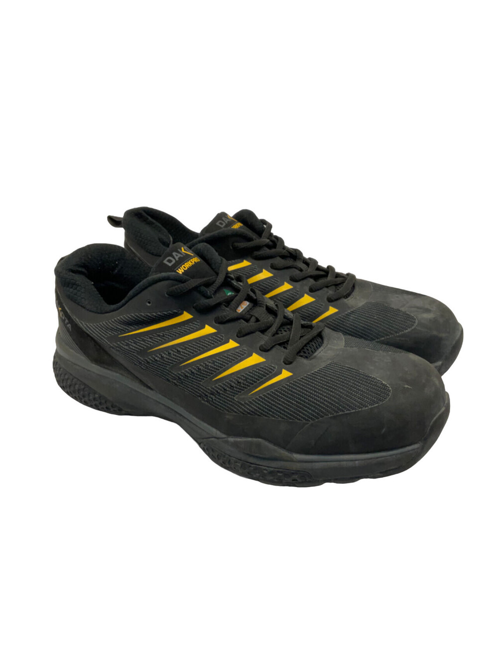 DAKOTA Mens Aluminum Toe Comp Plate 3619 Quad Comfort Work Shoes Black/Yellow 9M